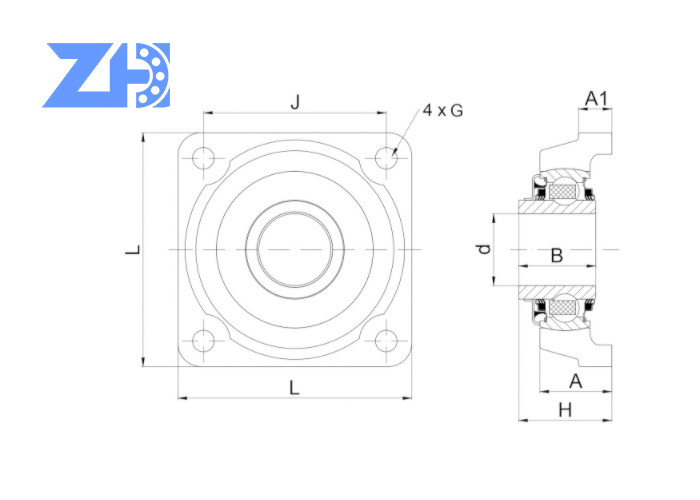 SLMS 308 MR 3L - CE066 CE066 Unit Bantalan Bola Bantal Tipe Bor Silinder