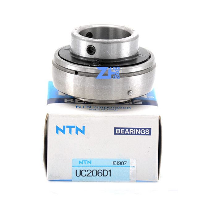 Bantalan kursi bola UC206, lubang silinder, penguncian sekrup set 30mm x 62mm x 38.1mm Gesekan kecil, batas kecepatan tinggi