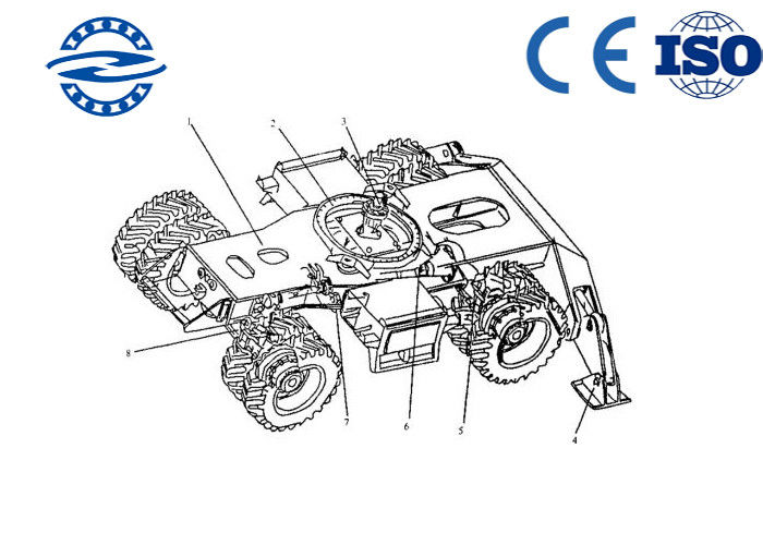 Single Row Four Point Contact Ball Slewing Bearing External Gear Untuk Beban Aksial CRB3010