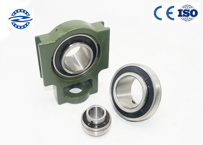 Bantal Bola Bantalan Hijau UC203 Dengan Flange Mount Stainless Steel Untuk Umur Panjang