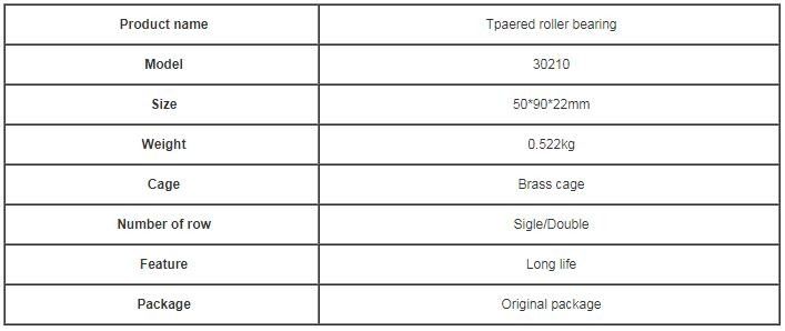 Taper Roller Bearing 30210 Untuk Alat Kesehatan Ukuran 50 * 90 * 22 mm
