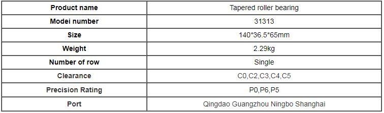 Flanged 31313 Single Row Tapered Roller Bearing Untuk Penambangan V1 V2 V3 Getaran