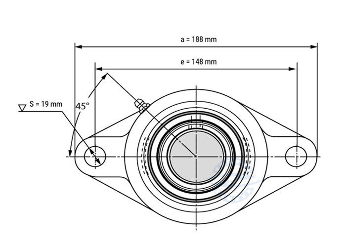 Sistem Transmisi P6 UCFL209 Bantalan Bola Bantal Dengan Ukuran Perumahan 40 * 45 * 50mm